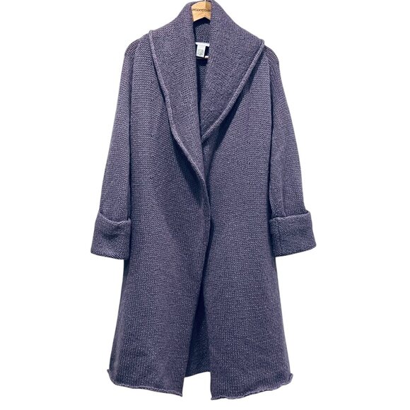 Soft Surroundings Telluride Mohair Wool Long Cardigan, Purple, XS - Picture 1 of 8